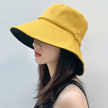 Ribič klobuk ženske anti-ultravijolično zaščito pred soncem sonce klobuk ženske spomladi in poleti pokrivalo ženske nov dvostranski barva