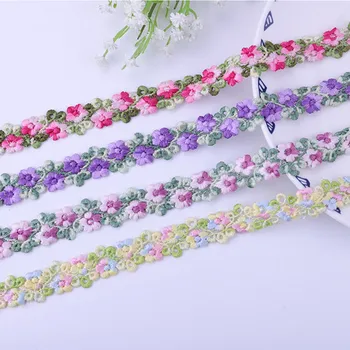 3Yard Vezene 2 CM Lepe Pisane 3D Cvetje Čipke Tkanine Trim Obrti DIY Oblačila za Otroke Ostra Šivalni Pribor