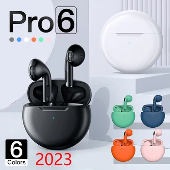 Pro6 TWS Brezžične Slušalke z Mikrofonom Fone Bluetooth Slušalke Šport Teče Slušalka za iPhone Xiaomi pk pro4 pro5 i7 Pro3 i12