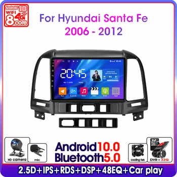 Android 10 2din za Hyundai Santa Fe 2006-2012 GPS Navigacija Radio Večpredstavnostna Avto MP5 Predvajalnik Videa DVD Stereo Carplay Zvočniki