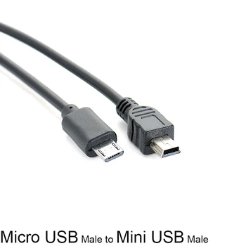 Micro USB Moški Mini USB Moški Podatkov Adapter Pretvornik-Kabel Kabel