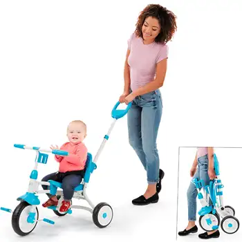 Pack 'n Go Vagon v Modro, Zamenljive Tricikel za Toddlers s 3 Stopnjah Rasti - Za Otroke Fantje Starosti 12 Mesecev do 5 Let