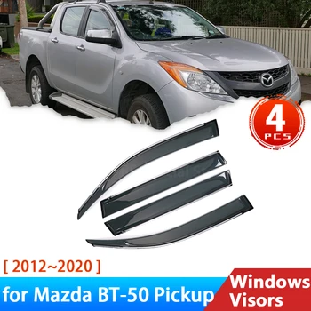 Črno Ter za Mazda BT-50 Pickup 2012~2020 2016 2019 2020 Pribor Veter Ščit Avto Windowa Ščitniki Dež Obrvi Varovala