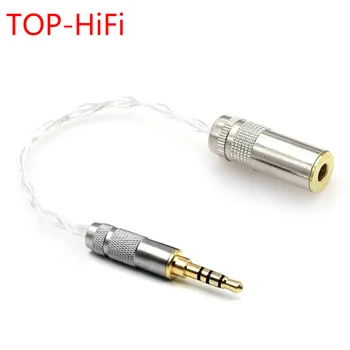 TOP-Hi-fi 10 cm 3,5 mm TRRS Uravnoteženo Moško 4,4 mm Ženski Uravnotežen Tok Silver Plated Audio Kabel