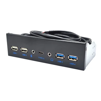USB 3.0 Sprednji Plošči za PC USB 3.1 Tip C + 2x USB3.0 + 2x USB2.0 Hub + HD Audio 3,5 mm + Slušalke MIKROFON za pasov 5,25