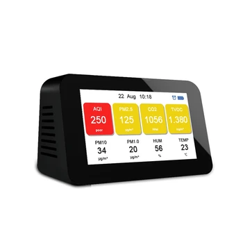 Kakovost zraka Monitor PM2.5 PM1.0 PM10 CO2 TVOC Delcev Detektorji Temperature in Vlažnosti Monitor