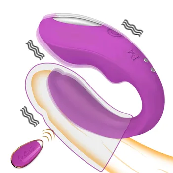 Brezžični Daljinski upravljalnik Vibrator za Ženske G spot U Obliko Dildo Dvojno Penetracijo Klitoris Stimulator Spolnih Igrač za Pare Odraslih