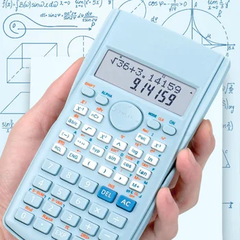 Kalkulator Digitalni 12 Števk 2 Linije Zaslon Električni Funkcijo Izračun Matematike Študija Prenosni Vzorec Naključno