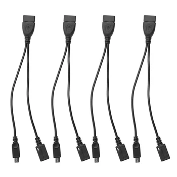 4-Paket Mini OTG Kabel Adapter,2-V-1 Powered Mikro-USB na USB Adapter(OTG Kabel + Napajalni Kabel) za Pretakanje Palice Itd