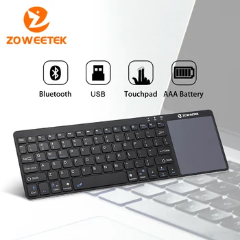 Zoweetek K12BT-1 Mini Brezžična španskem Jeziku, Bluetooth Tipkovnica, Sledilna ploščica Daljinski upravljalnik za PC Android TV Box