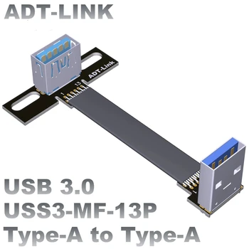 ADT 13P USB 3 0 Razširitev Ravno Podatkovni Kabel Moški-Ženska Vrsta-Prilagodljiv Desni Kotni Podaljšek Kabel, USB 3.0 Podaljšek Kabel 3 cm-3m