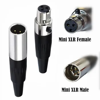 3 Pin Mini XLR Priključek za Zvok Mikrofona, Vmesnike, s Plug Ohišje Gori Mini XLR Vtičnica 3 Pin za Pro Mikrofoni