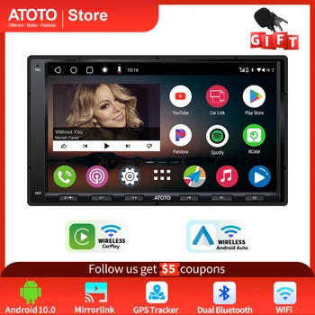 ATOTO avtoradio 7 Palčni Zaslon na Dotik Za Avto Monitor CarPlay Android Double Din 9