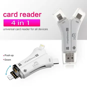 10PCS 4 v 1 i pomnilniški ključek USB, Micro SD&TF Card Reader Adapter za Prenos Podatkov za IPhone, IPad, Macbook Samsung Fotoaparat Xiaomi
