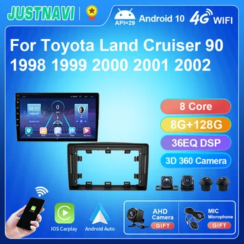 JUSTNAVI Android Avto GPS Navigacija Radio Predvajalnik Za Toyota Land Cruiser 90 1998 1999 2000 2001 2002 Večpredstavnostna Video Carplay