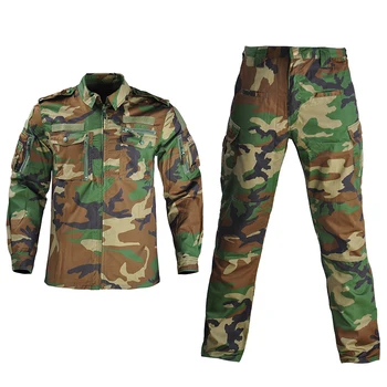 Vojaško Taktično Enotno Majica in Hlače Camo Prikrivanje Boj proti Uniformi ameriške Vojske moška Oblačila Obleko Airsoft Lovska Oblačila Človek