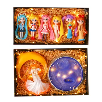 Sailor Moon Številke Darilo Polje Japonski Anime Otroci Igrače PVC Dejanje Slika Kawaii Soba Dekor Zbirk Model Lutka Darila za Dekleta