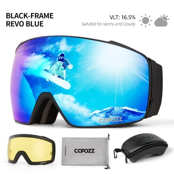 COPOZZ Nove Magnetne Polarizirana Smučarska Očala Dvojno objektiv Moški Ženske Anti-fog Smučarska Očala UV400 Zaščito Snowboard Smučanje Očala