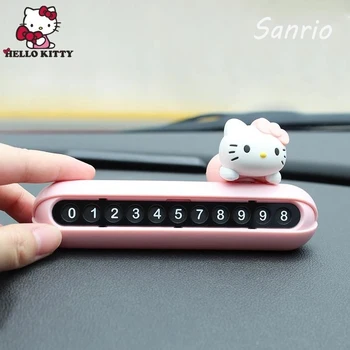 Sanrio Hello Kitty Risanka Parkiranje Število Ploščo Lahko Skrijete Visoke Temperature Odporen in Srčkan Avto Dodatki Osebno Darilo