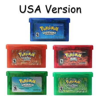 Pokemon Serije GBA Igra 32-Bit Video Igre Kartuše Konzole Kartico Ruby FireRed Safir Smaragdno LeafGreen Različica ZDA za GBA NDS
