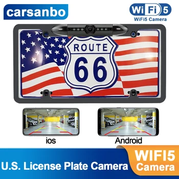 Carsanbo Wifi5 Avto Pogled od Zadaj Kamero Za ZDA registrske Tablice Backup WIFI Kamera Nepremočljiva z IR LED Združljiv Za Ameriški Avto