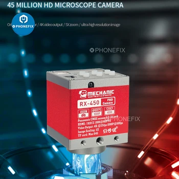 Mehanik RX-450 RX-510 HDMI USB Industrijsko Digitalni Mikroskop Fotoaparat 1920 X 1080@60FPS za Mobilni Telefon CPU PCB Žetonov Popravila
