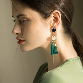 Novo Vintage Lesa Visijo Spusti Uhani Za Ženske Geometrijske Okrogle Kovinske Earings 2019 Brincos Ženski Modni Nakit Izjavo