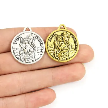 5pcs Sv Jezus Križ Zlitine Čare Saint Medaljon Obeski za Nakit, Izdelava DIY Čar Katoliške Zapestnico, Ogrlico