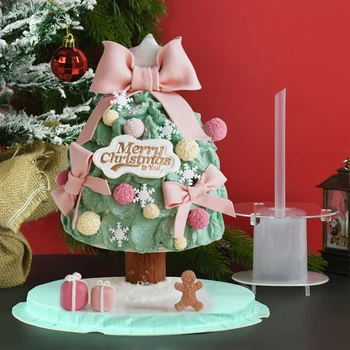 1Pcs Plastično Božično Drevo Obliko Torto, Vgrajena Držala Stojala za Božič Domov/Poslovni Torto Peko Orodja