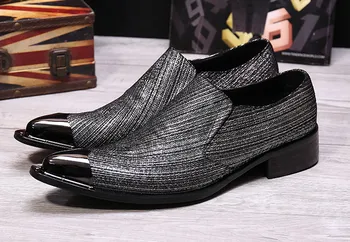 Poslovni moški pokazal prste obleko čevlje poletje dihanje zakovice železa nogi priložnostne obleko, čevlji za moške udobno enotnega čevlji