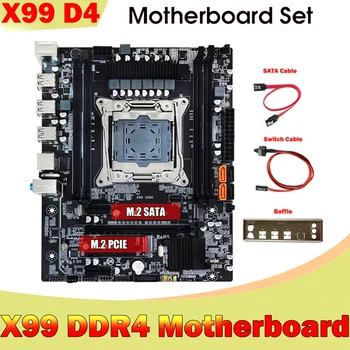 X99 Desktop Motherboard +Opno+SATA Kabel+Switch Kabel LGA2011-3 DDR4 Podporo 4X32G Za 5820K 5960K E5-2678 V3 CPU