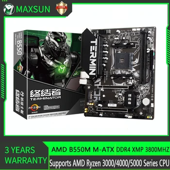 MAXSUN Terminator B550M Gaming Motherboard DDR4 Dvojni Kanal AMD B550 M. 2 USB3.2 Vtičnico AM4 Placa Base Podpira R5 3600 CPU