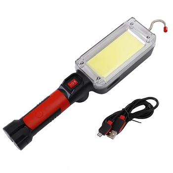 D2 LED delovna Lučka Zmogljiva Prenosna Luč Kavelj Magnet Kamp Svetilka COB USB 18650 Polnilna Svetilka baterijska Svetilka Delo Nepremočljiva