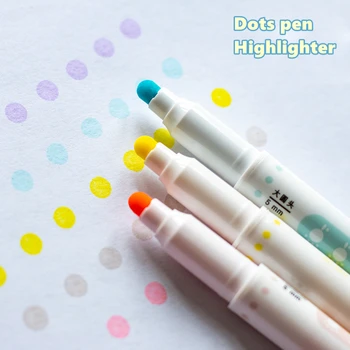 6pcs Light Color Dot Označevalnik Peresa Nastavite Dvojni Strani Fine Linijskih & Spot Marker za Risanje, Barvanje Pisarni Šolske Potrebščine F279