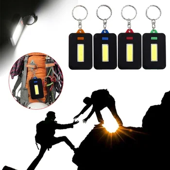 Prenosni Mini COB LED Keychain Svetilka obeskom za ključe obesek za ključe, 3 Načini Baklo Svetlobe Žarnice z Carabiner za Kampiranje, Pohodništvo, Ribolov