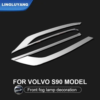 avtomobilska dodatna oprema za Volvo S90 sprednje luči za meglo polje / dnevne svetlobe dekoracijo iz nerjavečega jekla avto styling 2017-2018