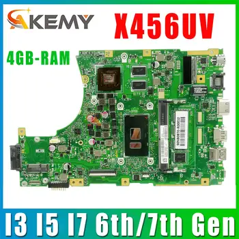 X456UVK X456UQ X456UJ A456U X456UB F456U X456UV X456 X456UA Prenosni računalnik z Matično ploščo X456UQK Mainboard I3 I5, I7 DDR3/DDR4 UMA/PM