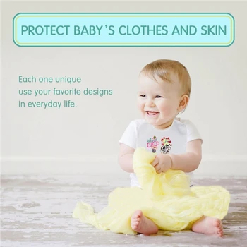 DIY Baby Slinčki Nastavite Barvne Slikarstvo Vključuje 10 Slinčki, 12 Tekstilne Oznake in 4 Šablone Predloge za Fante in Dekleta